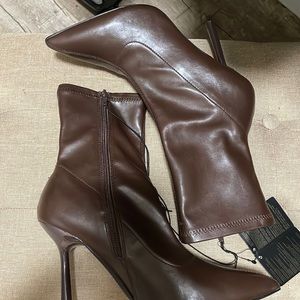 Pleather brown boots